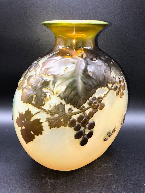 Rare Vase E.gallé Soufflé-moulé-photo-2