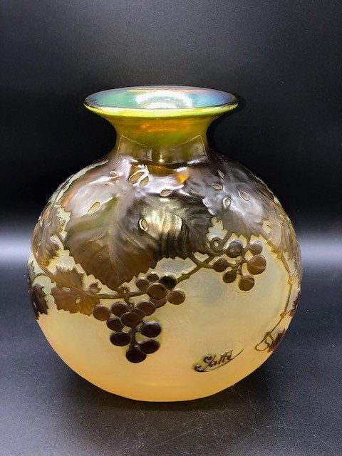 Rare Vase E.gallé Soufflé-moulé-photo-4