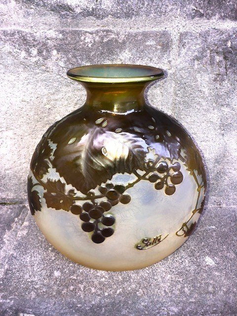 Rare Vase E.gallé Soufflé-moulé-photo-6