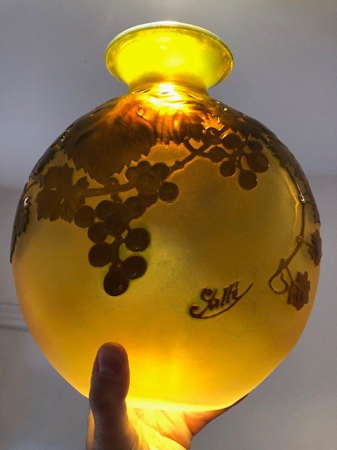 Rare Vase E.gallé Soufflé-moulé-photo-7