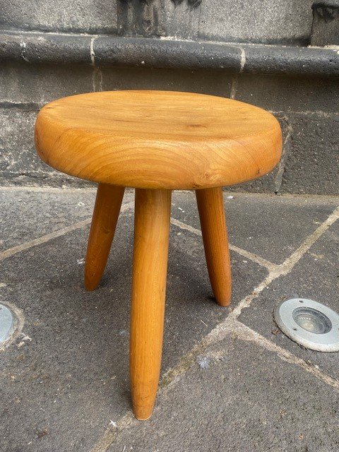 Tabouret Tripode Haut Berger Par Charlotte Perriand (1903-1999)-photo-3