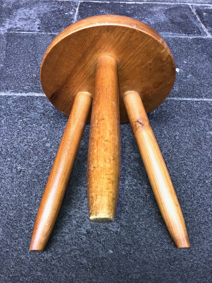 Tabouret Tripode Haut Berger Par Charlotte Perriand (1903-1999)-photo-1