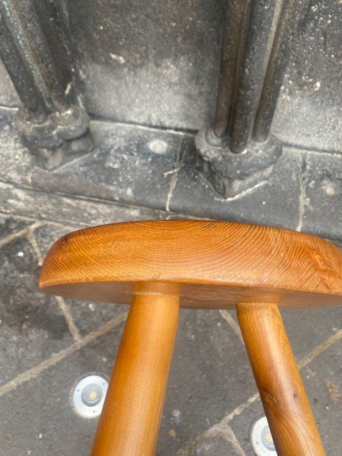 Tabouret Tripode Haut Berger Par Charlotte Perriand (1903-1999)-photo-8