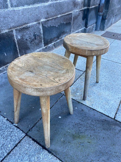 Pair Of Pierre Jeanneret Stools-photo-2