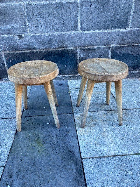 Pair Of Pierre Jeanneret Stools-photo-5