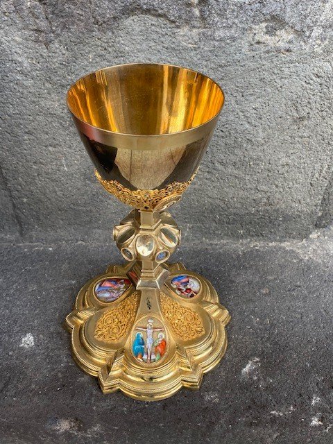  Calice en Argent massif Vermeillé par DEMARQUET frères à Paris-photo-3