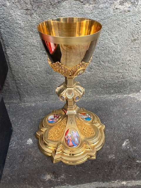  Calice en Argent massif Vermeillé par DEMARQUET frères à Paris-photo-2