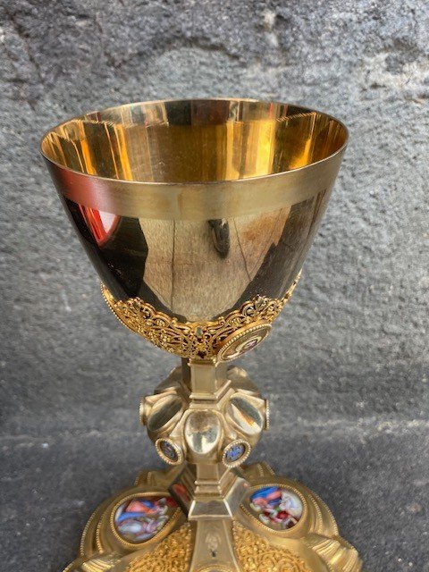  Calice en Argent massif Vermeillé par DEMARQUET frères à Paris-photo-5