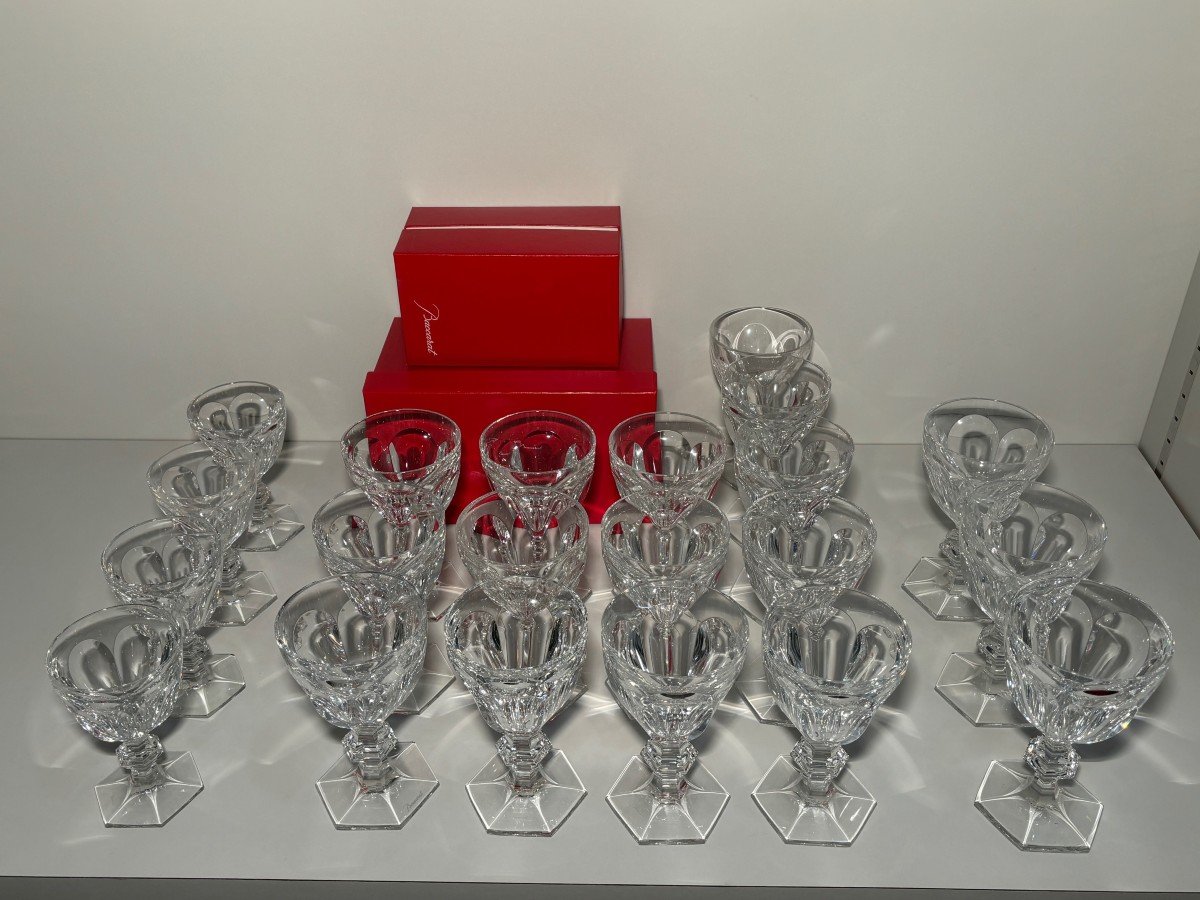Important Lot De 20 Verres Cristal Baccarat Harcourt-photo-1