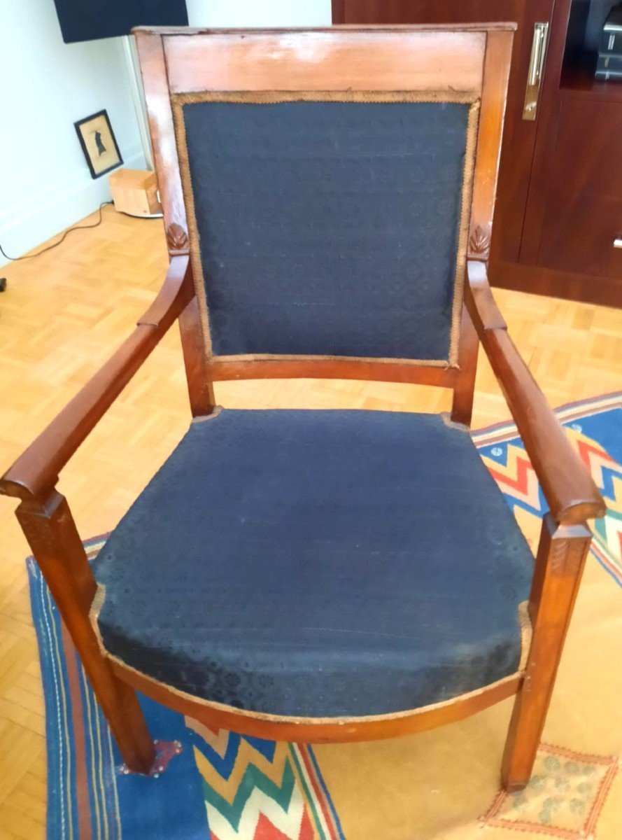 Solid Mahogany Armchair - Consulate Period