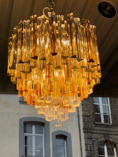 Rare Lustre Ancien Venini En Verre De Murano 1970-photo-4