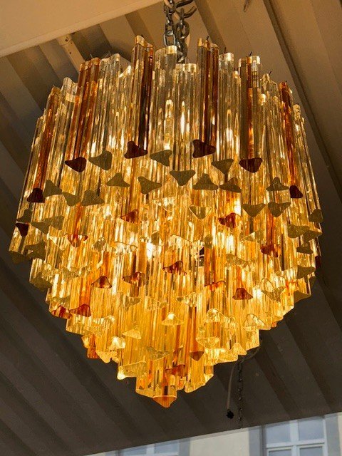 Rare Lustre Ancien Venini En Verre De Murano 1970-photo-1