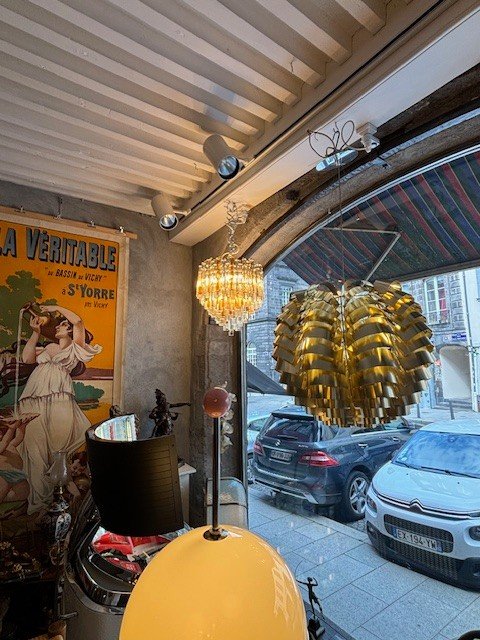 Rare Lustre Ancien Venini En Verre De Murano 1970-photo-4