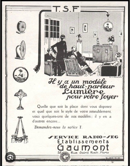 Rare Lampe Haut-parleur Gaumont Lumière-photo-7