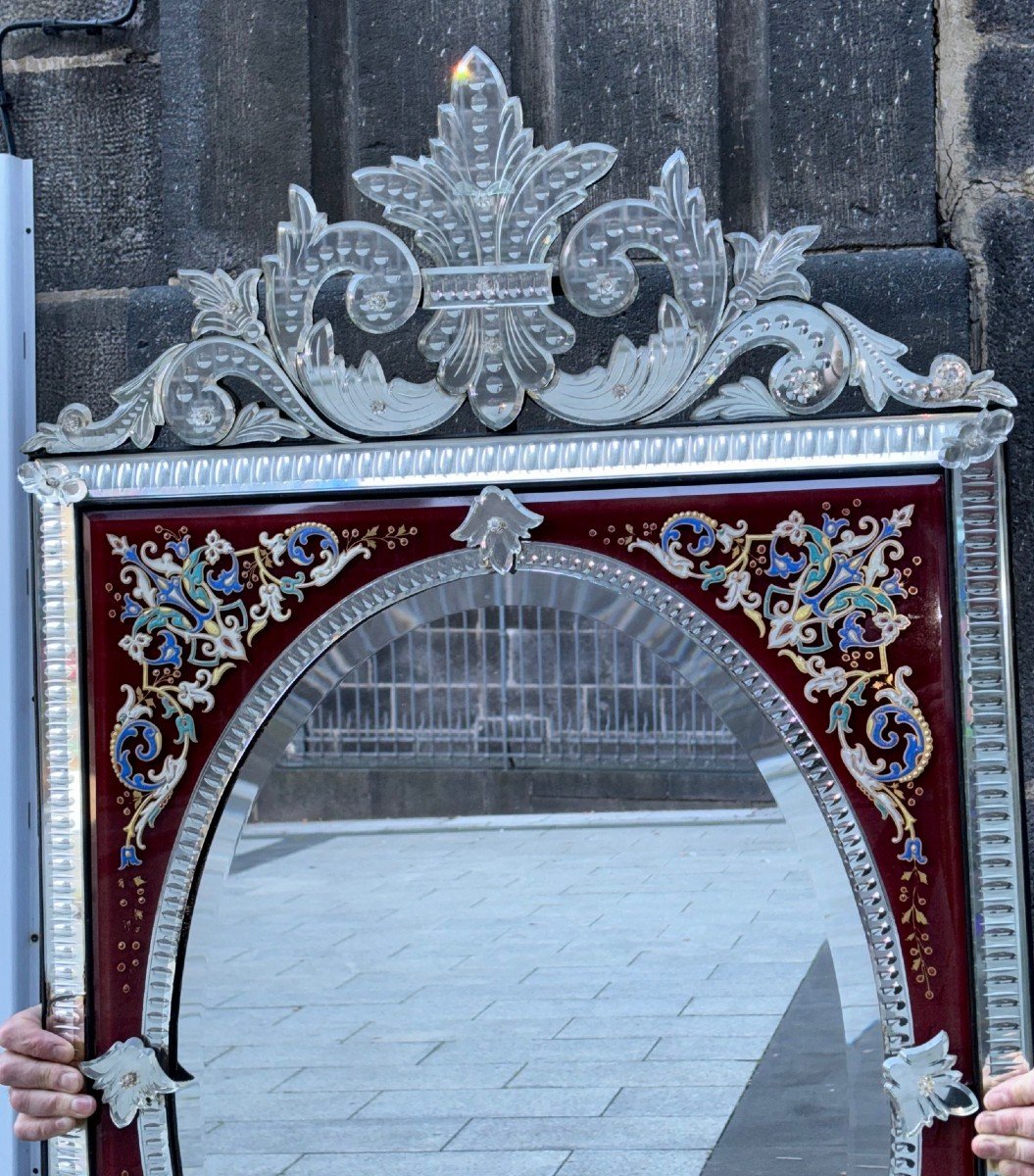 Miroir De Venise Fleurs émaillées-photo-7