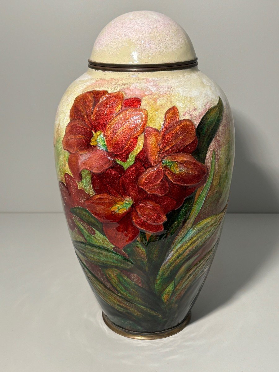 Important Covered Pot By Camille Fauré (1874-1956). 34 Cm