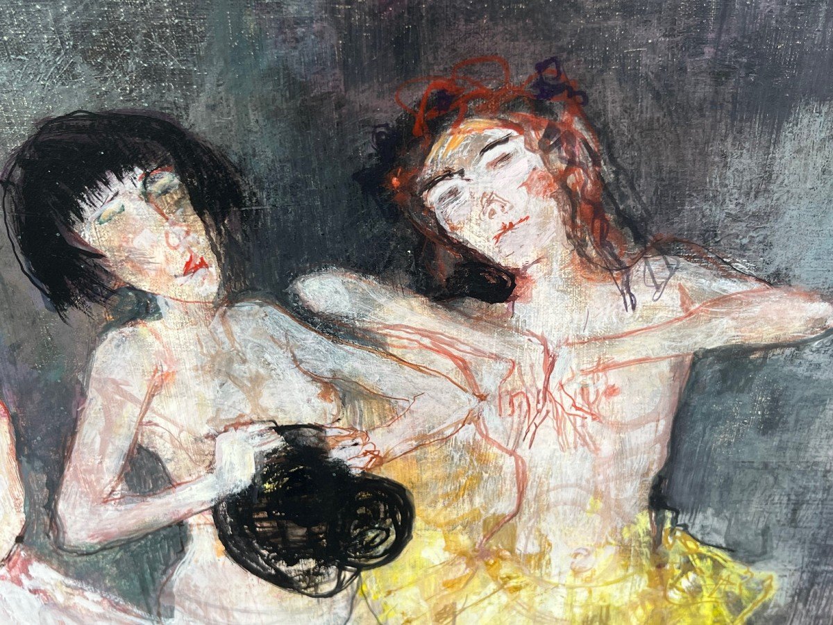 Tableau De 3 Femmes Par Jean Jansem (1920-2013)-photo-2