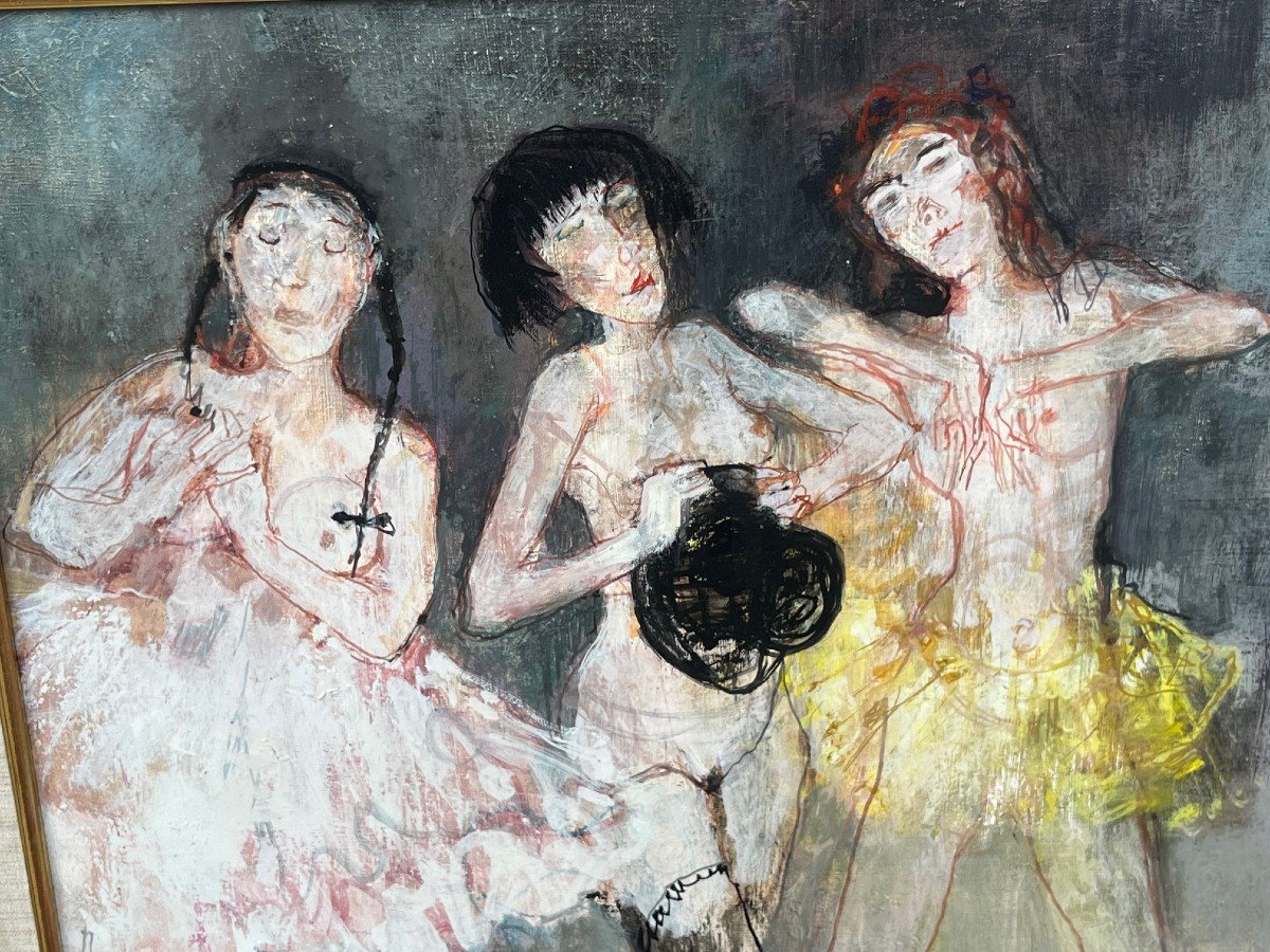 Tableau De 3 Femmes Par Jean Jansem (1920-2013)-photo-7