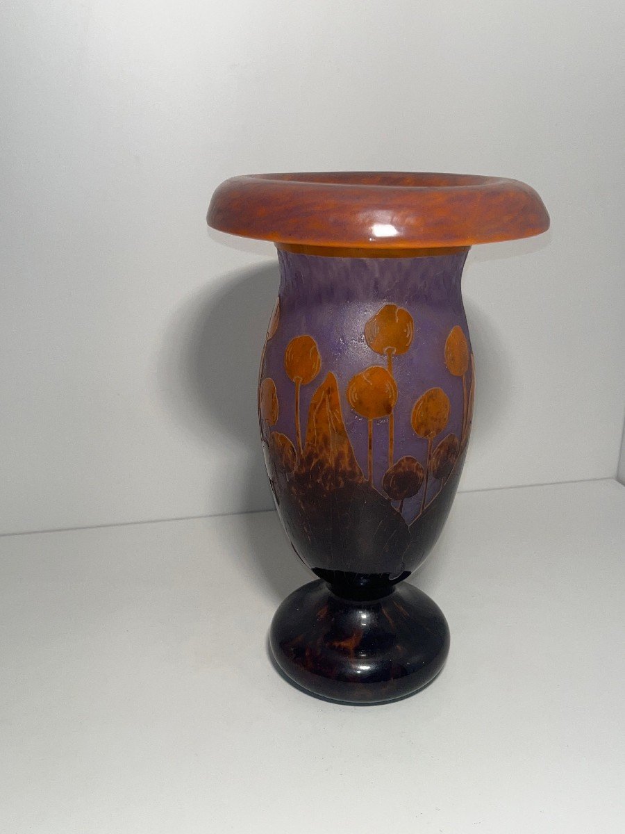 Le Verre Français, Vase Décor Cerises Art Déco-photo-3