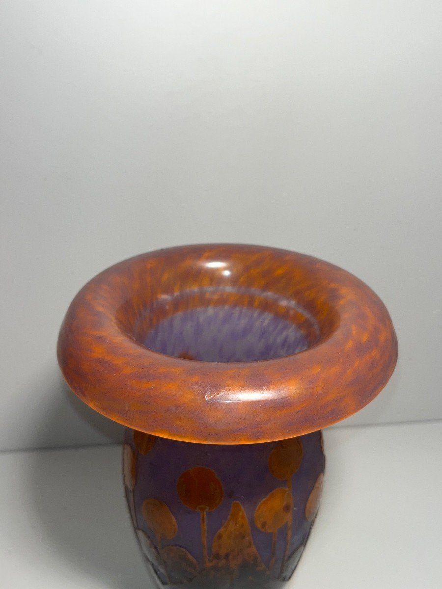 Le Verre Français, Vase Décor Cerises Art Déco-photo-4