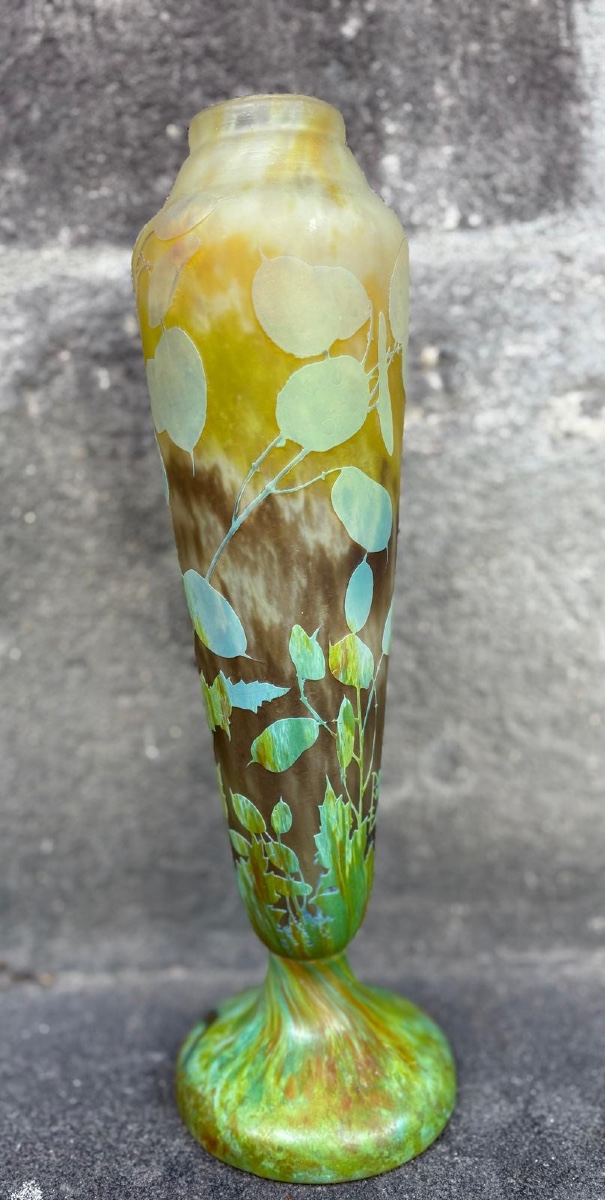 Rare Vase "daum Nancy" De Forme Balustre 35 Cm-photo-2