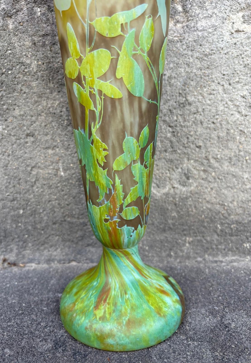 Rare Vase "daum Nancy" De Forme Balustre 35 Cm-photo-8