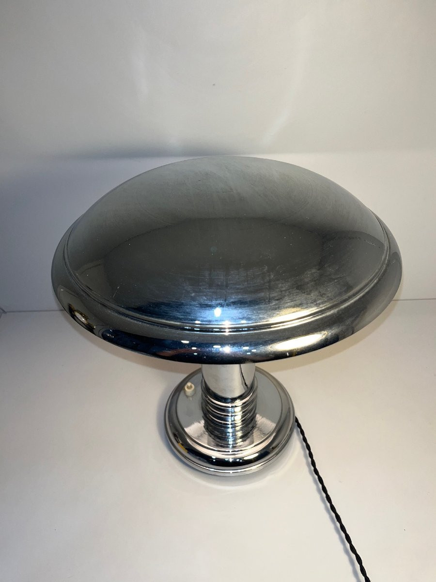 George Halais Chrome Mushroom Lamp-photo-5