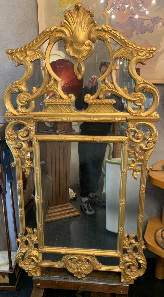  Miroir en bois Dorée maison Maillefer