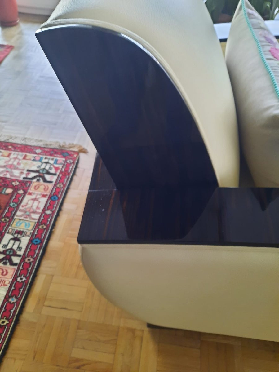 Pair Of Art Deco Club Armchairs In Macassar Leather -photo-2