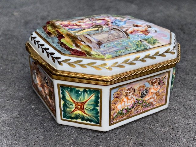 Boîte à bijoux CAPODIMONTE porcelaine -photo-2