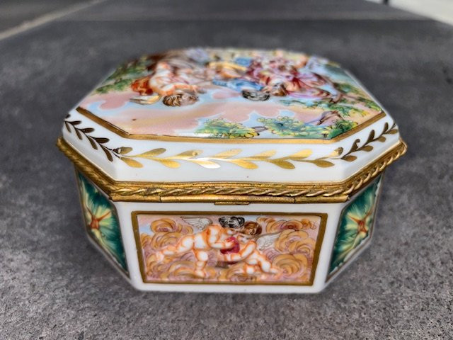 Boîte à bijoux CAPODIMONTE porcelaine -photo-3