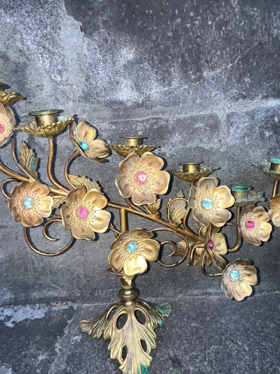Flower Chandeliers With Pearl Inlays -photo-4