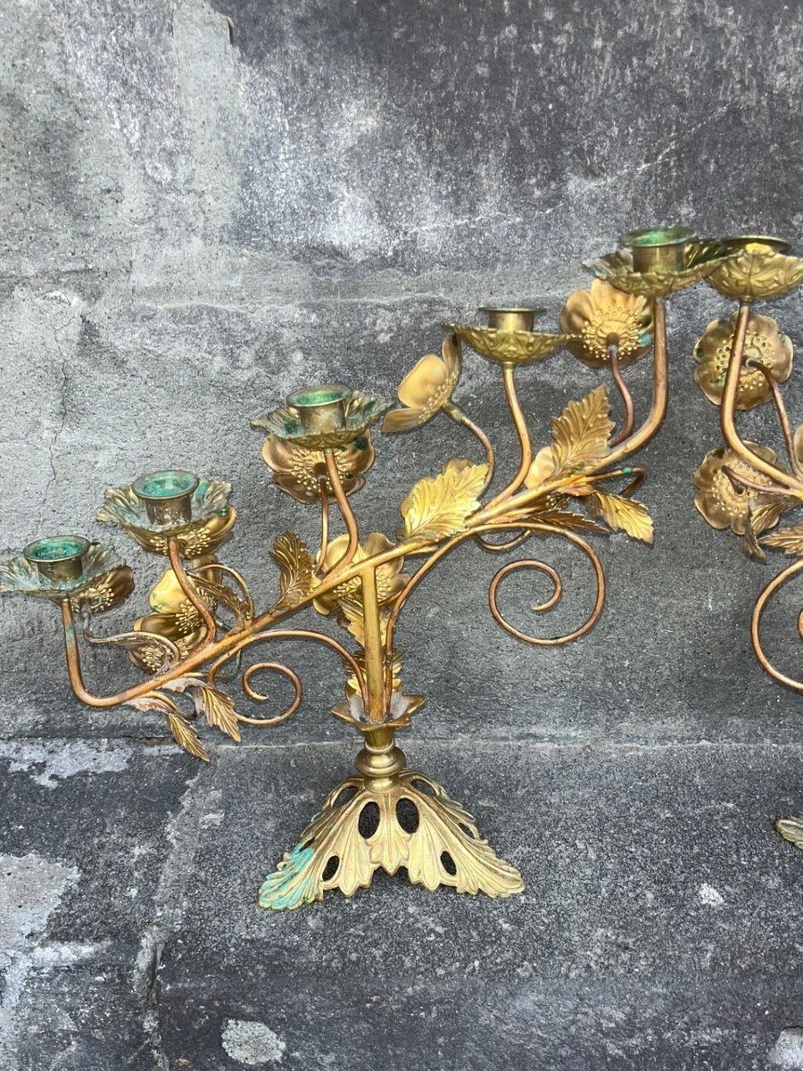 Flower Chandeliers With Pearl Inlays -photo-6