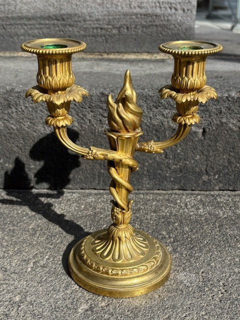Paire de Candélabres  Abel Eugène Hazart ( 1838- 1891 )-photo-2