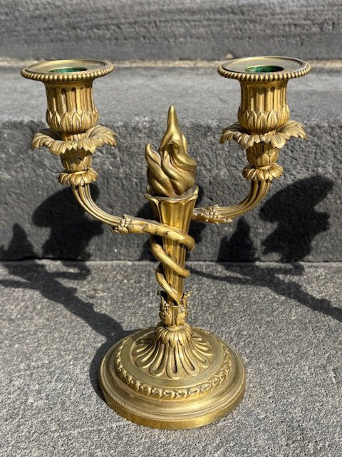 Paire de Candélabres  Abel Eugène Hazart ( 1838- 1891 )-photo-4