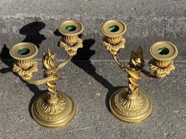 Paire de Candélabres  Abel Eugène Hazart ( 1838- 1891 )-photo-8