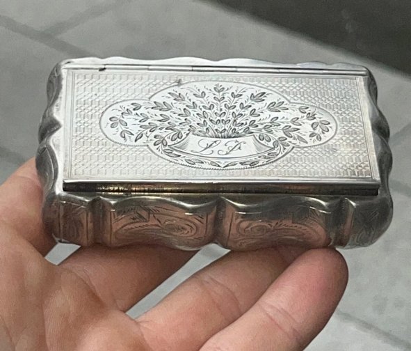 Silver Snuff Box With Minerve 1st Title Hallmark.-photo-4