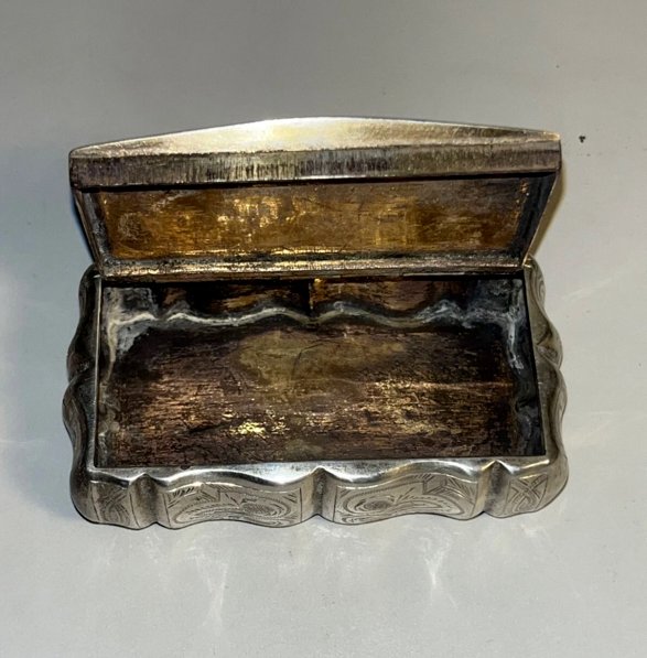 Silver Snuff Box With Minerve 1st Title Hallmark.-photo-7