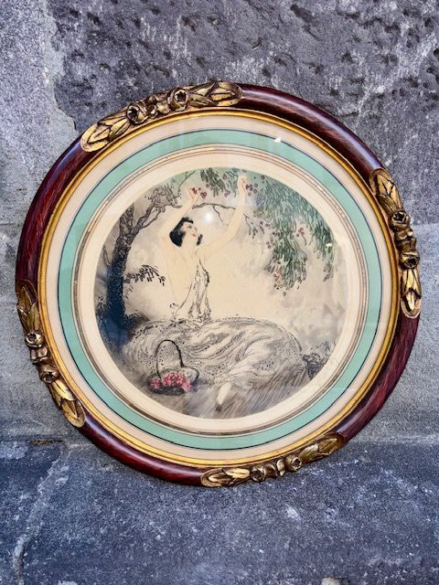 Louis Icart (1888-1950) " La ceuillette des cerises "-photo-2