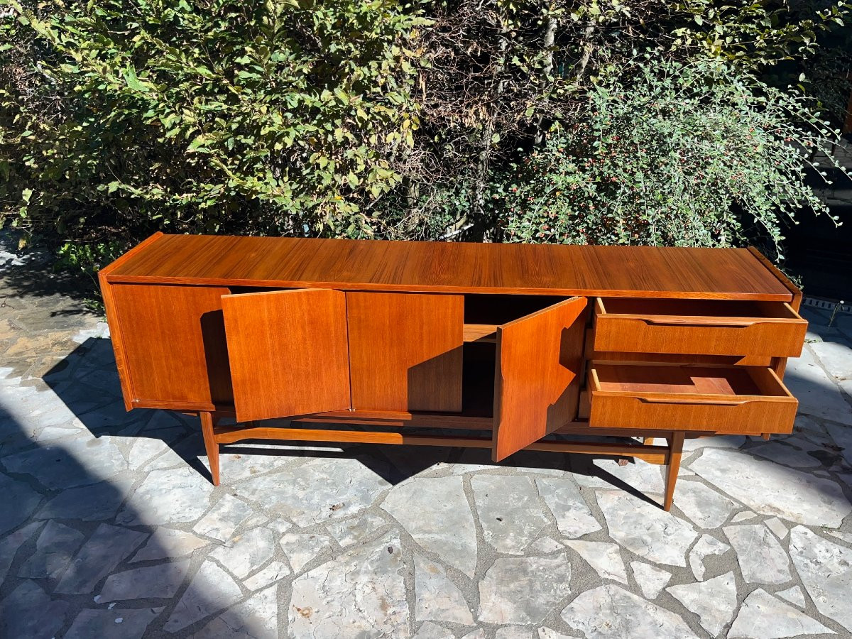 Long Vintage Scandinavian Teak Sideboard-photo-3