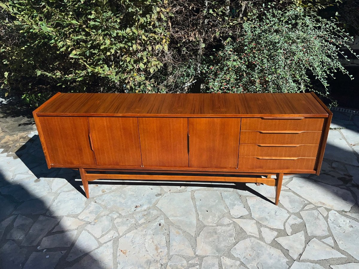 Long Vintage Scandinavian Teak Sideboard-photo-4