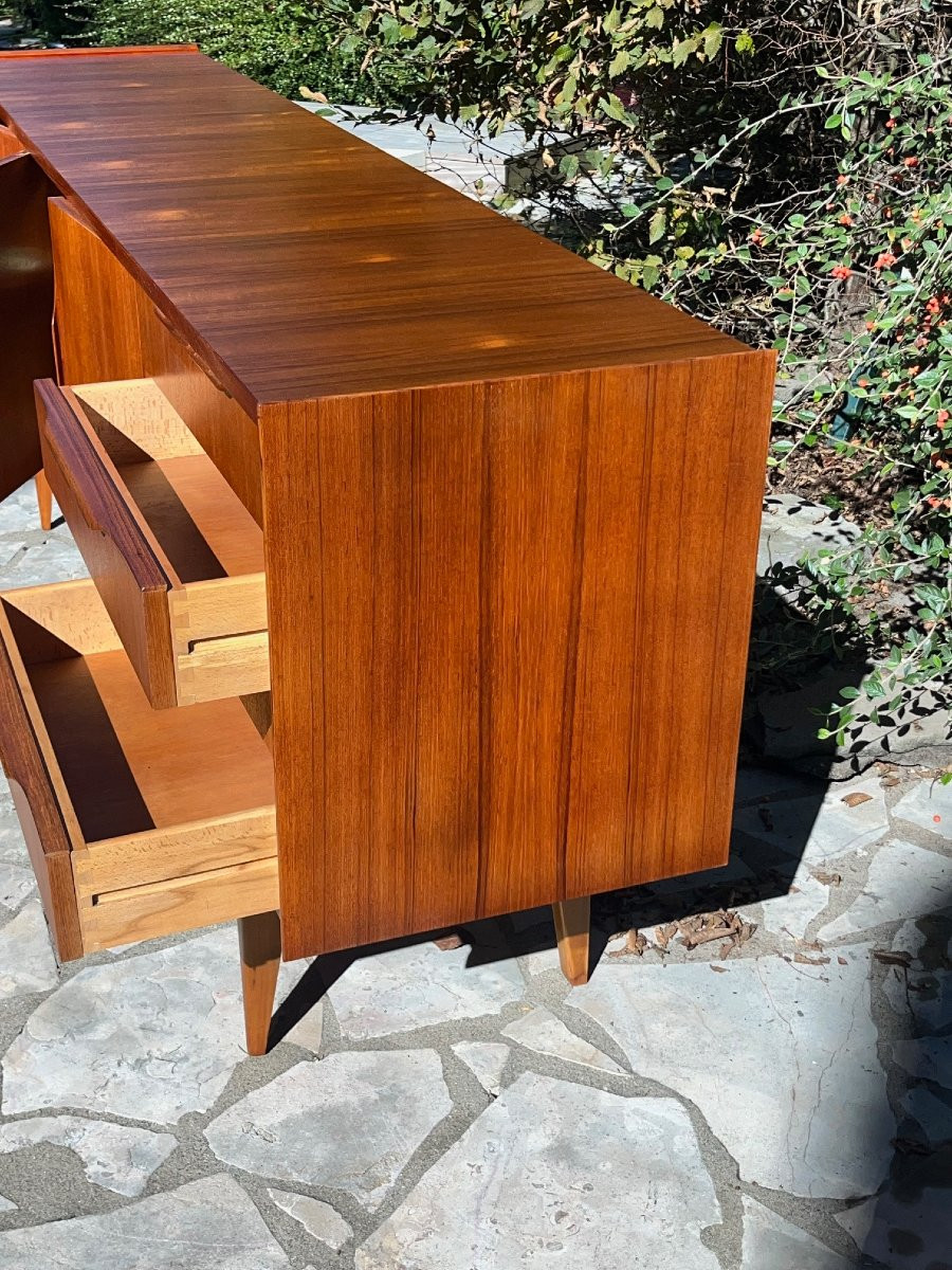 Long Vintage Scandinavian Teak Sideboard-photo-5