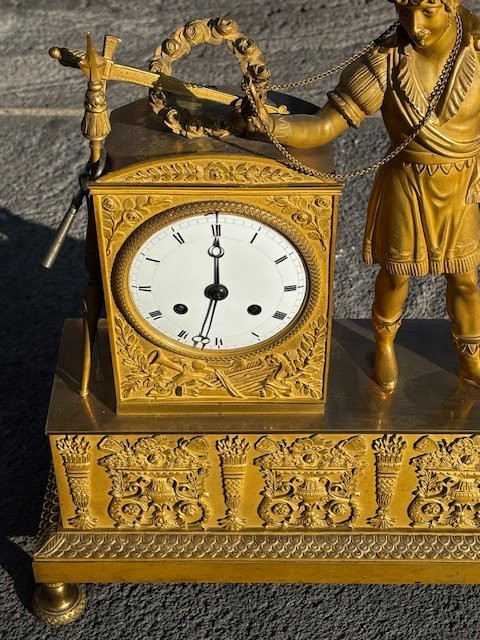 "empire Gilt Bronze Clock The Musician"-photo-4