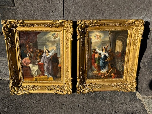 Paire de tableaux école italienne-photo-2