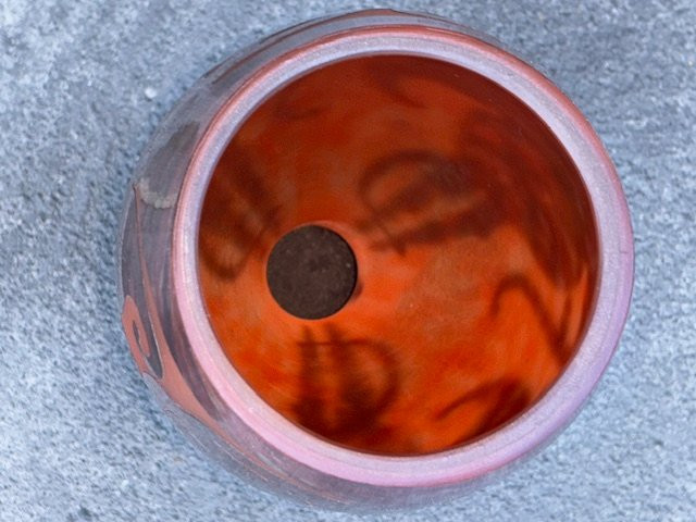 Grand vase signé : "  Le Verre français " décor de prunes Art Déco 60 cm-photo-5