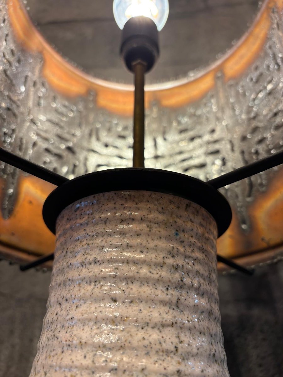 Magnificent Accolay Ceramic & Metal Lamp 60s-photo-1