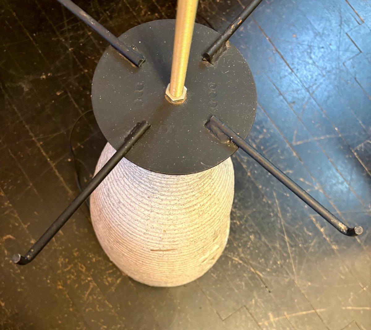 Magnificent Accolay Ceramic & Metal Lamp 60s-photo-2