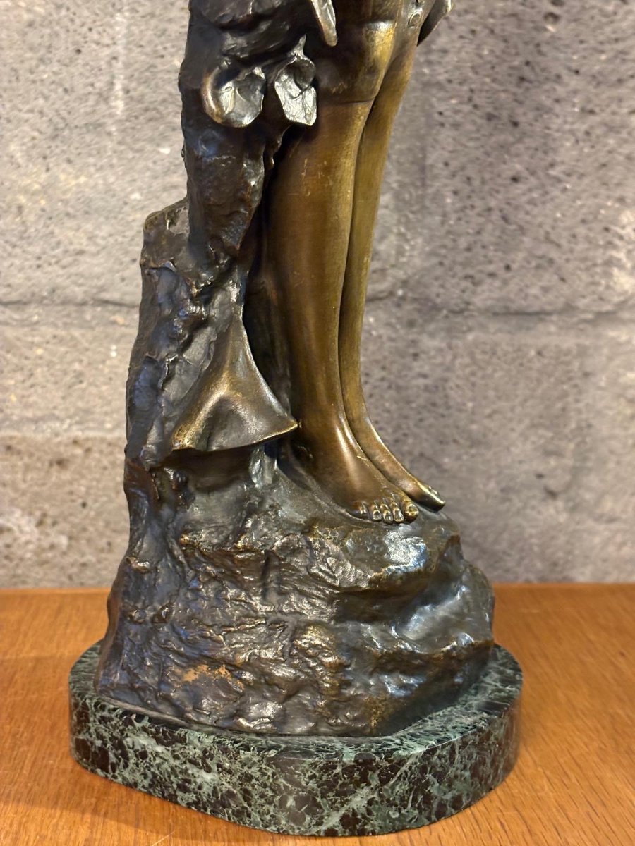 Sculpture en Bronze de Déesse Nue/Nature Art Nouveau 19ème-photo-4