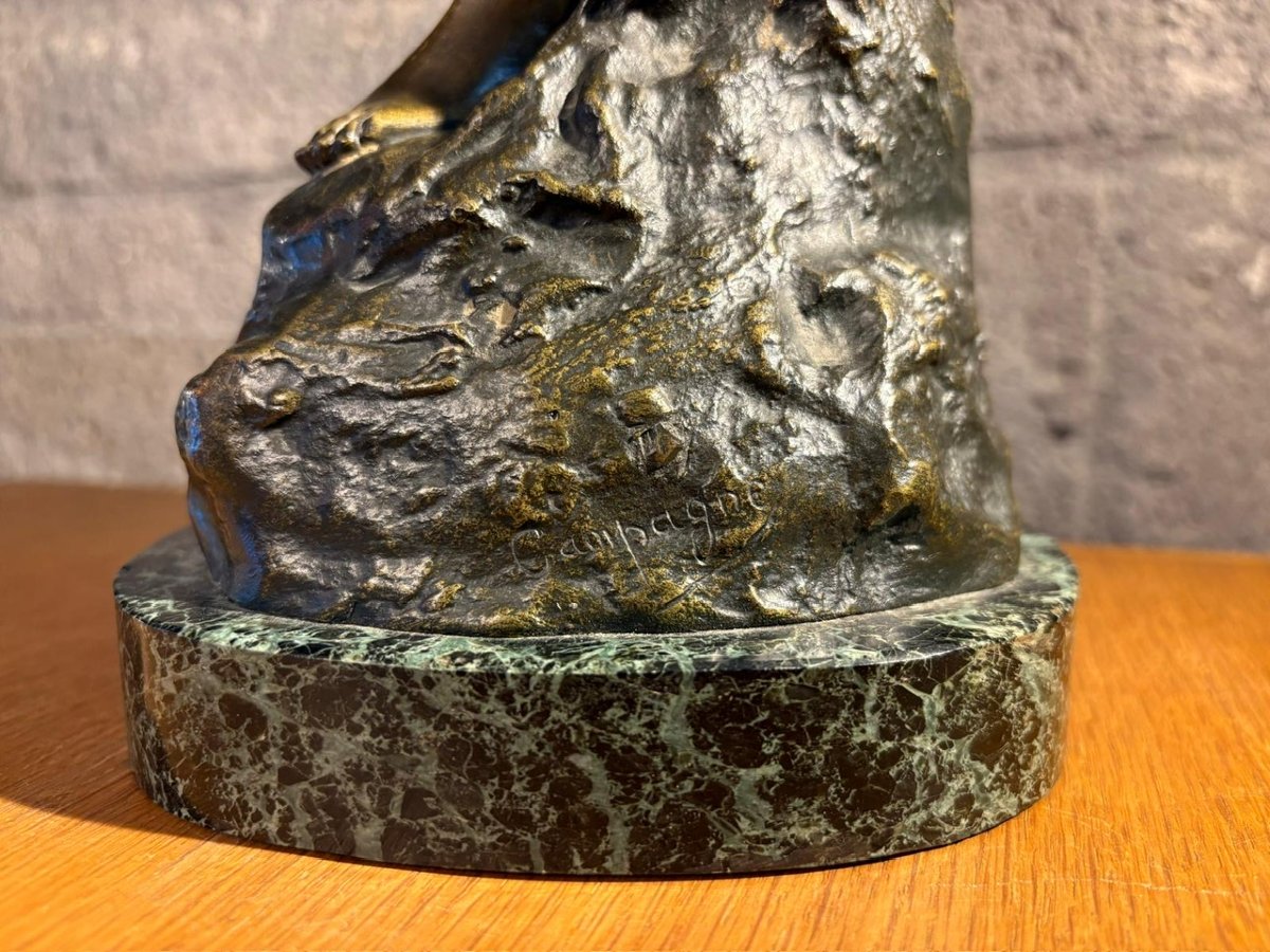 Sculpture en Bronze de Déesse Nue/Nature Art Nouveau 19ème-photo-6