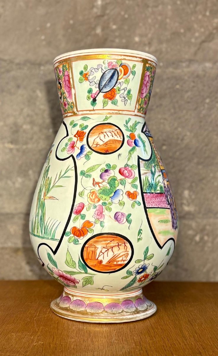 A Lovely Pair Of Chinese Vases In Glazed And Polychrome Porcelain, 20th Century.-photo-6